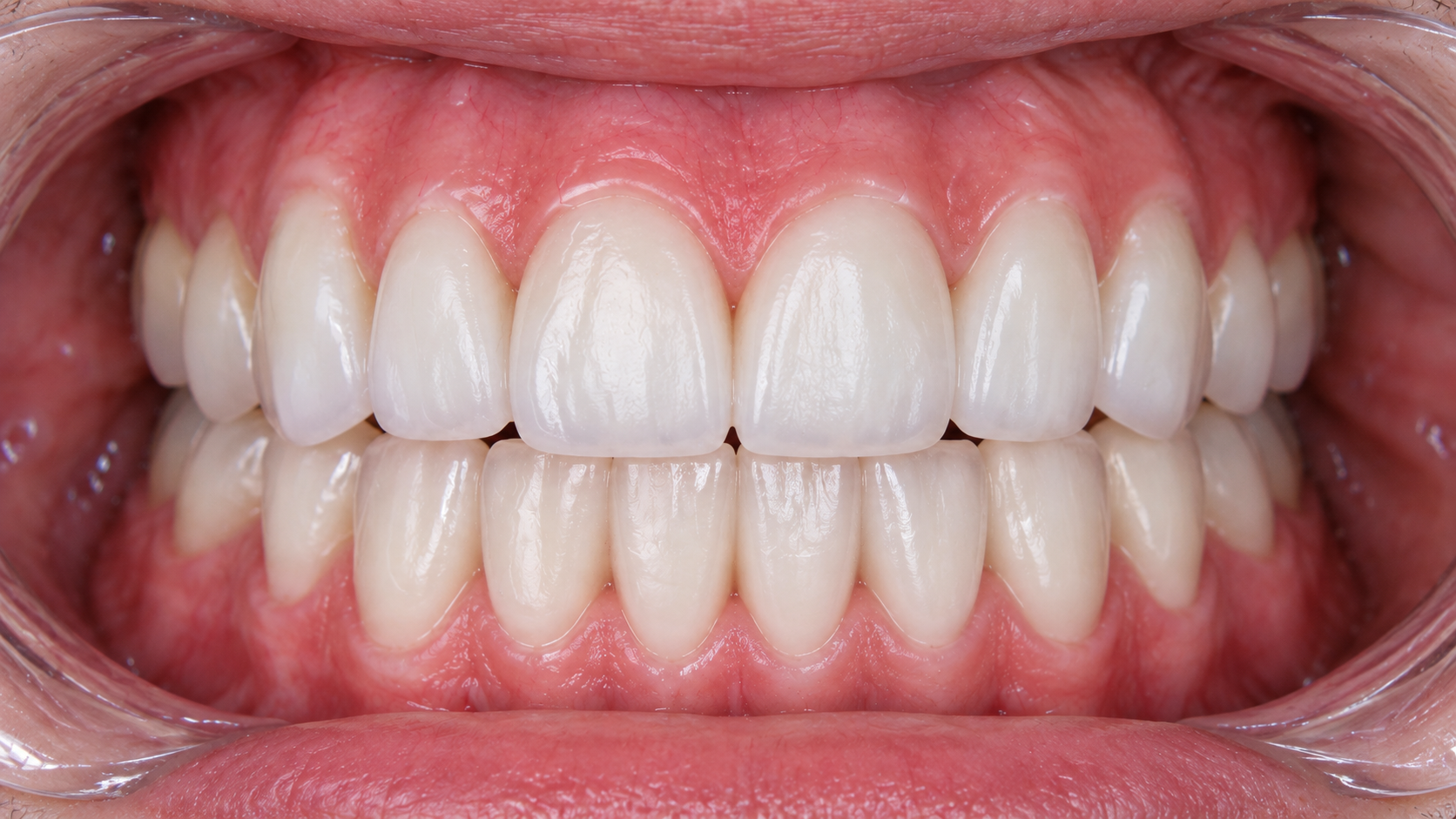 Digitally reconstructed illustration: Later treatment stage, Full-arch implant restoration